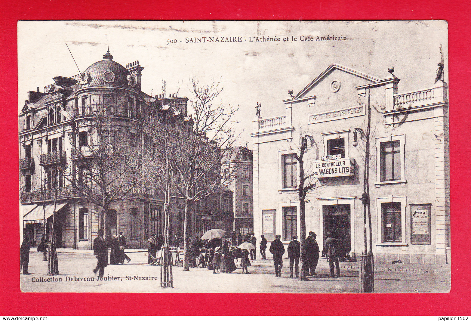 F-44-Saint Nazaire-49P202  L'Athénée Et Le Café Américain, Animation, Cpa BE - Saint Nazaire