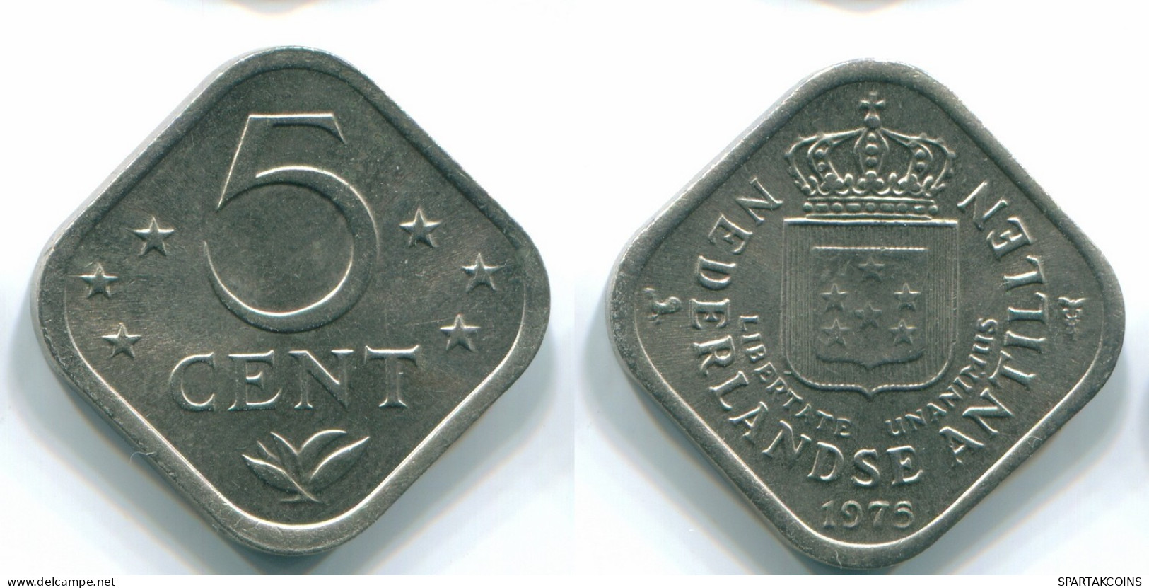 5 CENTS 1975 NETHERLANDS ANTILLES Nickel Colonial Coin #S12245.U.A - Niederländische Antillen