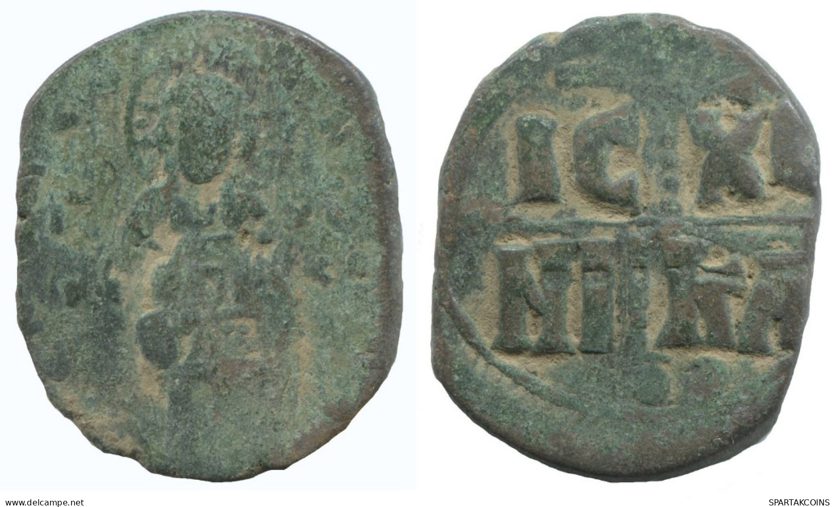 JESUS CHRIST ANONYMOUS CROSS Ancient BYZANTINE Coin 8.3g/29mm #AA640.21.U.A - Byzantine