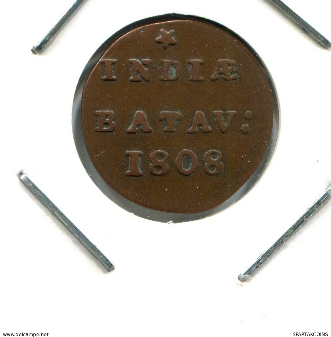 1808 BATAVIA VOC 1/2 DUIT NIEDERLANDE OSTINDIEN #VOC2117.10.D.A - Indie Olandesi