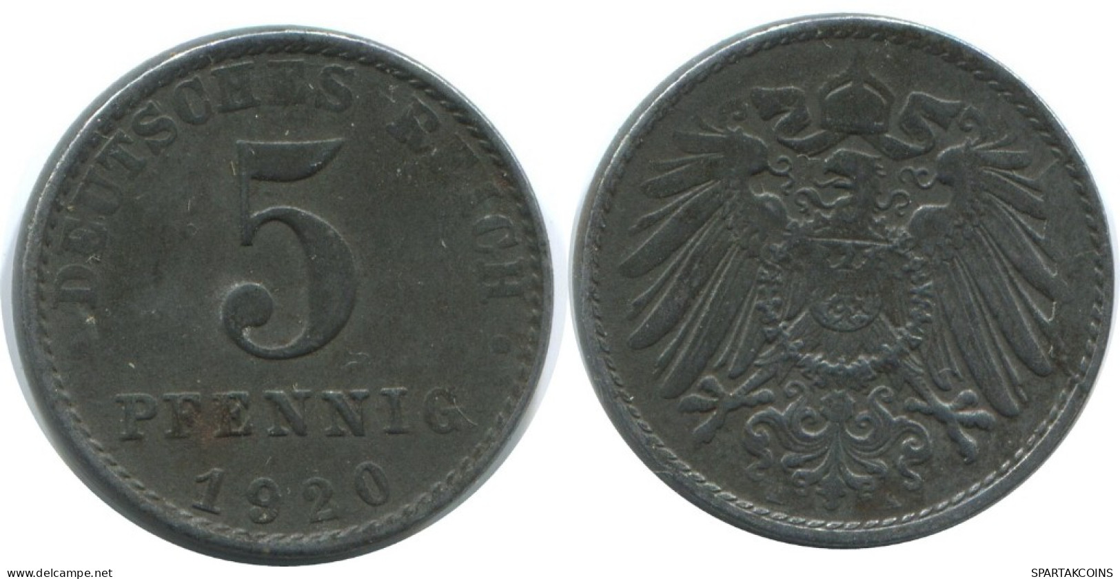 5 PFENNIG 1920 A GERMANY Coin #AE321.U.A - 5 Rentenpfennig & 5 Reichspfennig