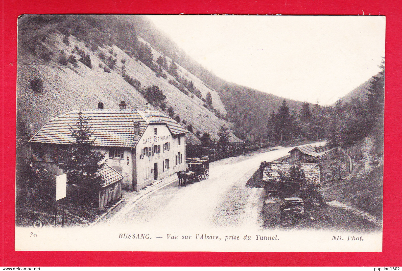 F-88-Bussang-09P228  Vue De L'Alsace, Prise Du Tunnel, Café Restaurant, Cpa BE - Bussang