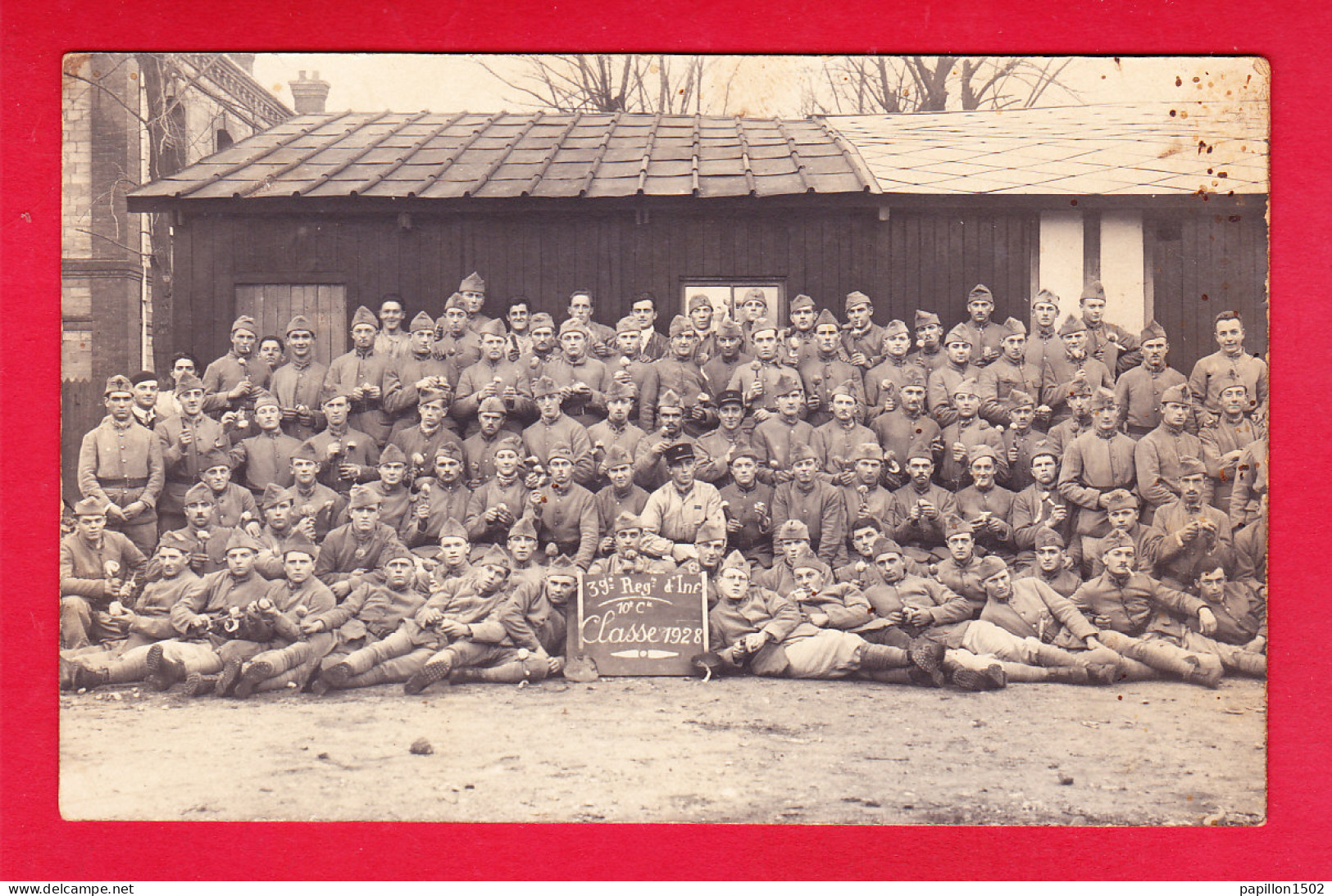 Régiment-152P228 Carte Photo D'un Groupe De Militaires, 39ème Régiment D'infanterie, Classe 1928, Cpa BE - Régiments