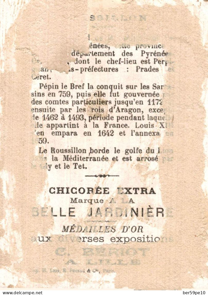 CHROMO CHICOREE A LA BELLE JARDINIERE LILLE ANCIENNES PROVINCES FRANCAISES LE ROUSSILLON CITADELLE DE PERPIGNAN - Thee & Koffie