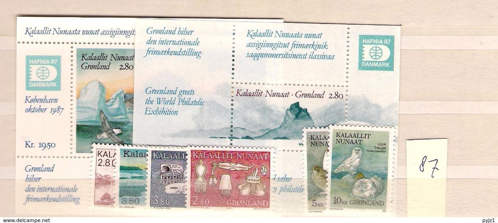 1987 MNH Greenland Year Complete, Postfris - Komplette Jahrgänge