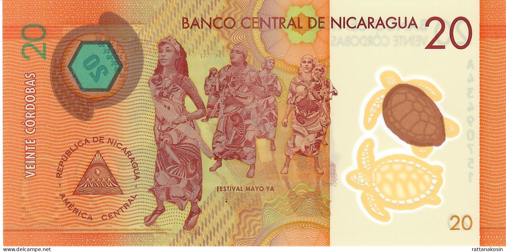 NICARAGUA P210b 20 CORDOBAS  #A  2019 UNC. - Nicaragua