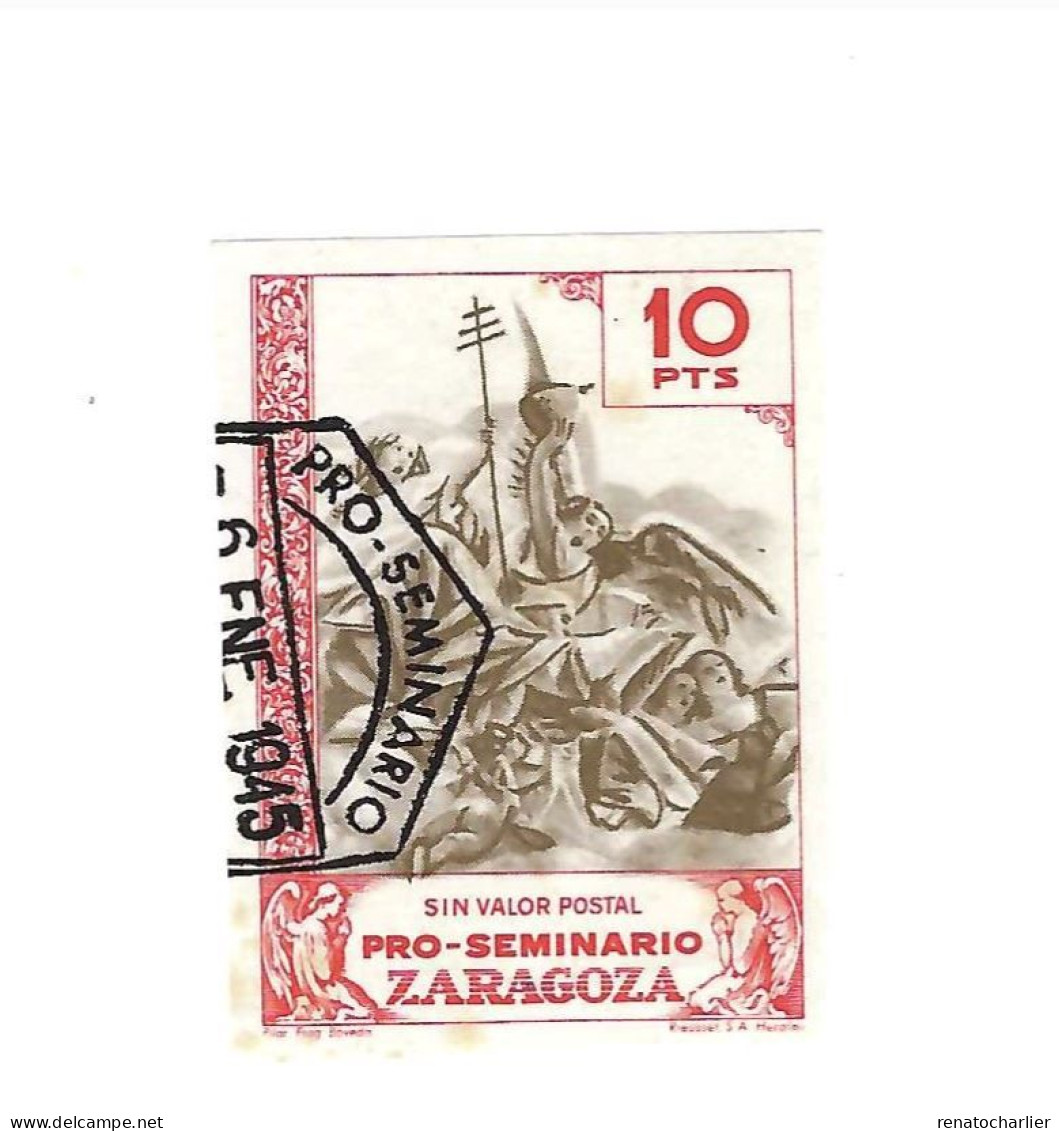 Pro Seminario Zaragoza.1945.10 Pesetas.Non Dentelé. - Autres & Non Classés