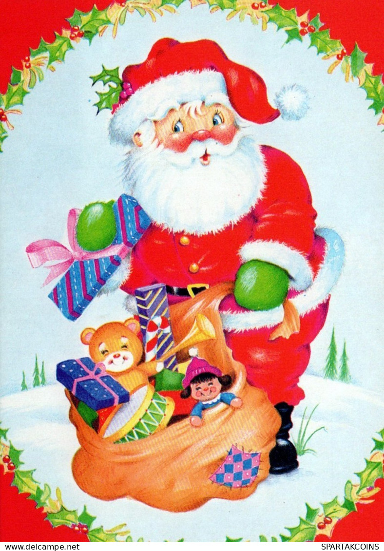 PÈRE NOËL NOËL Fêtes Voeux Vintage Carte Postale CPSMPF #PAJ388.A - Santa Claus