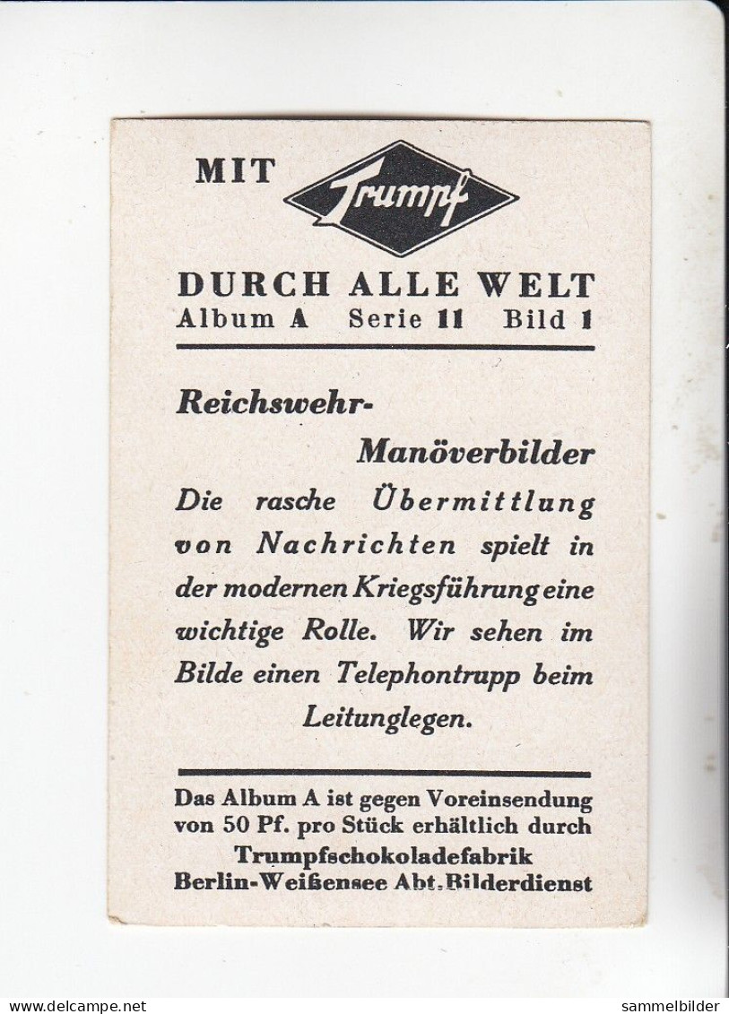 Mit Trumpf Durch Alle Welt Reichswehr - Manöverbilder Telefontrupp  A Serie 11 #1 Von 1933 - Other Brands