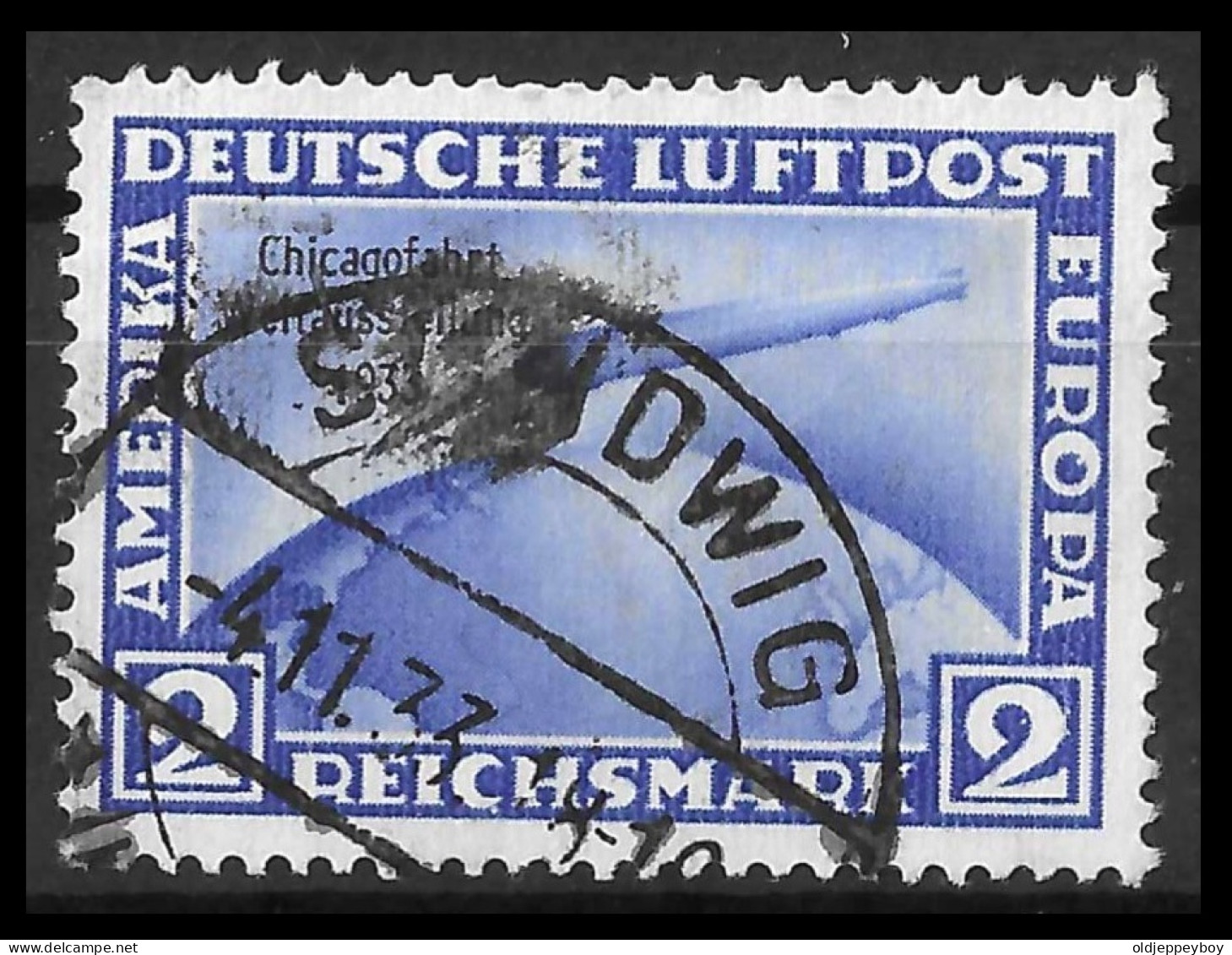 German Reich, 1933, Chicagofahrt, Used, Good Quality, Mi. 497 Gestempelt Value 250€ - Luft- Und Zeppelinpost