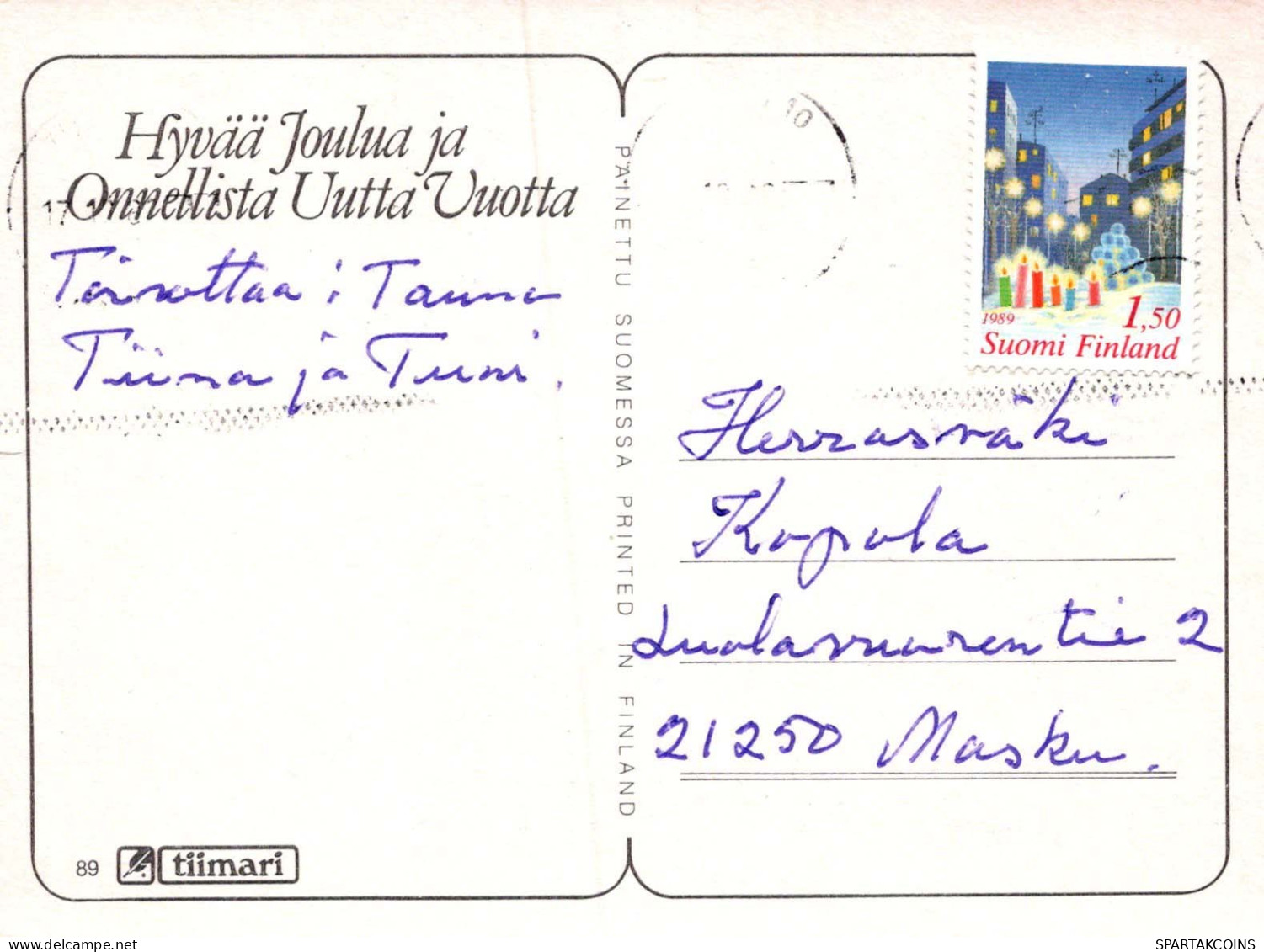 PÈRE NOËL Bonne Année Noël BONHOMME DE NEIGE Vintage Carte Postale CPSM #PAU374.A - Santa Claus