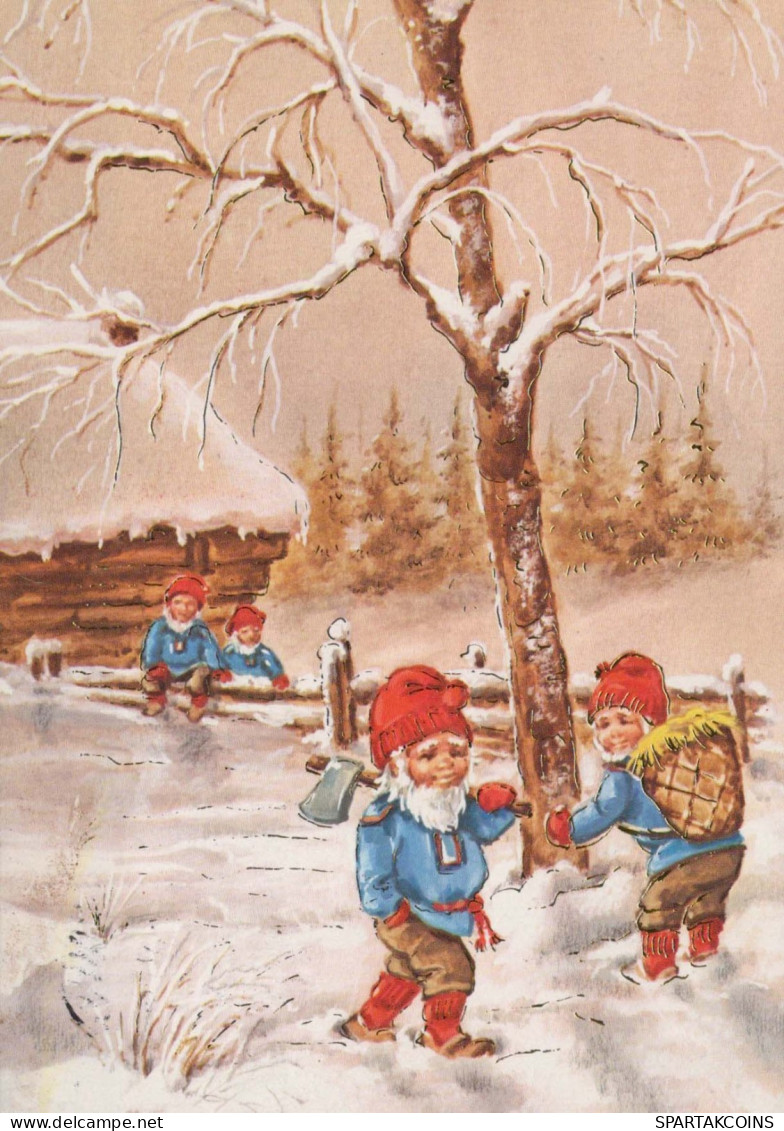 WEIHNACHTSMANN SANTA CLAUS Neujahr Weihnachten GNOME Vintage Ansichtskarte Postkarte CPSM #PAU255.A - Santa Claus