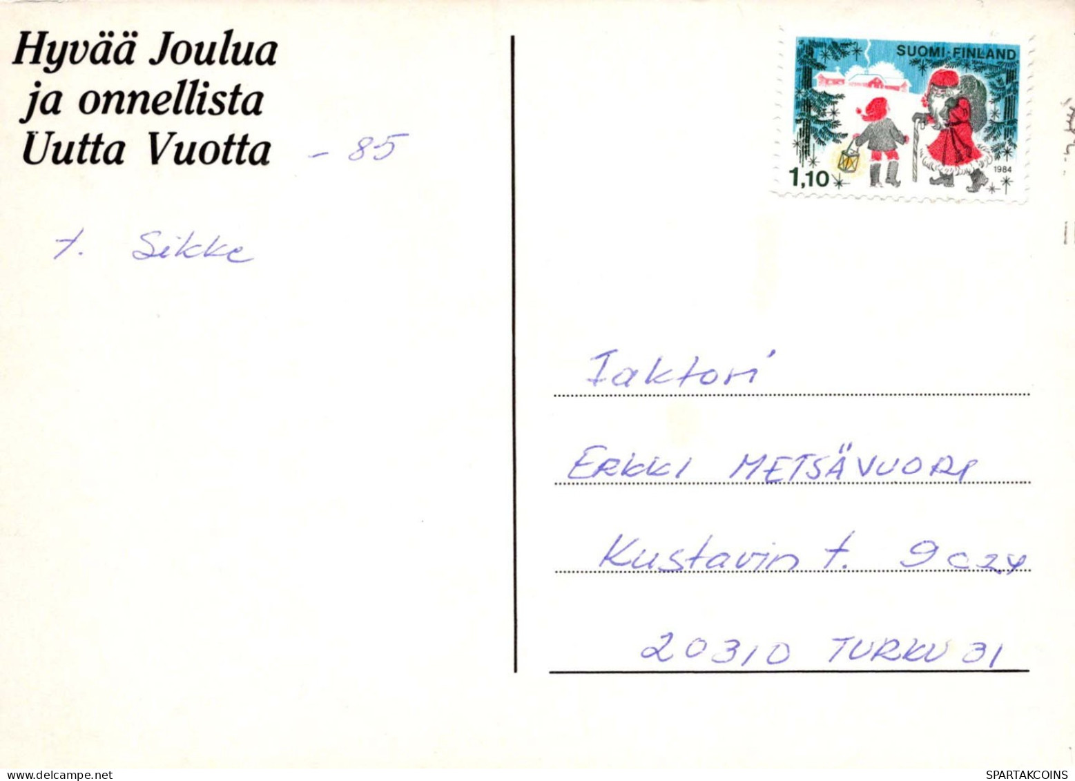 PAPÁ NOEL Feliz Año Navidad GNOMO Vintage Tarjeta Postal CPSM #PAU192.A - Santa Claus