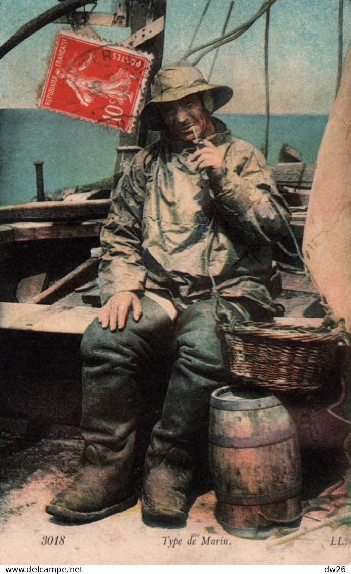 Pêcheur Avec Sa Pipe - Type De Marin - Carte LL Colorisée N° 3018 - Visvangst