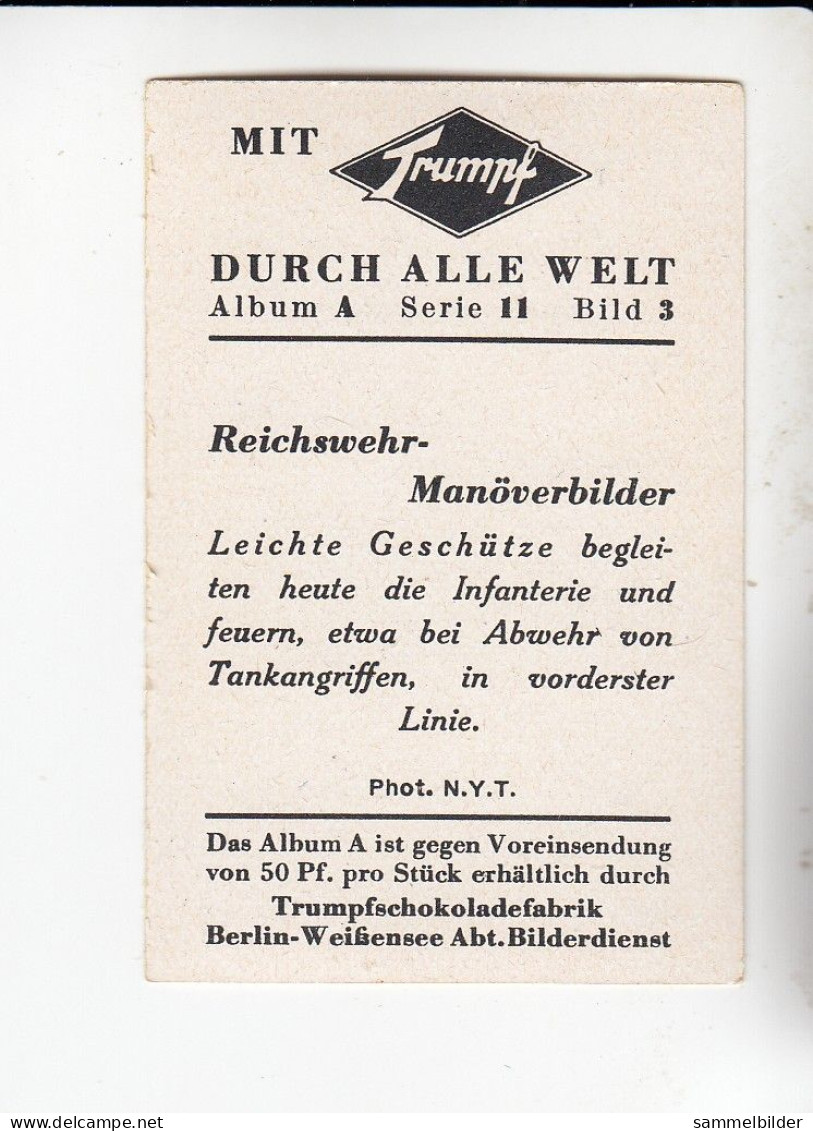 Mit Trumpf Durch Alle Welt Reichswehr - Manöverbilder Leichte Geschütze    A Serie 11 #3 Von 1933 - Sigarette (marche)