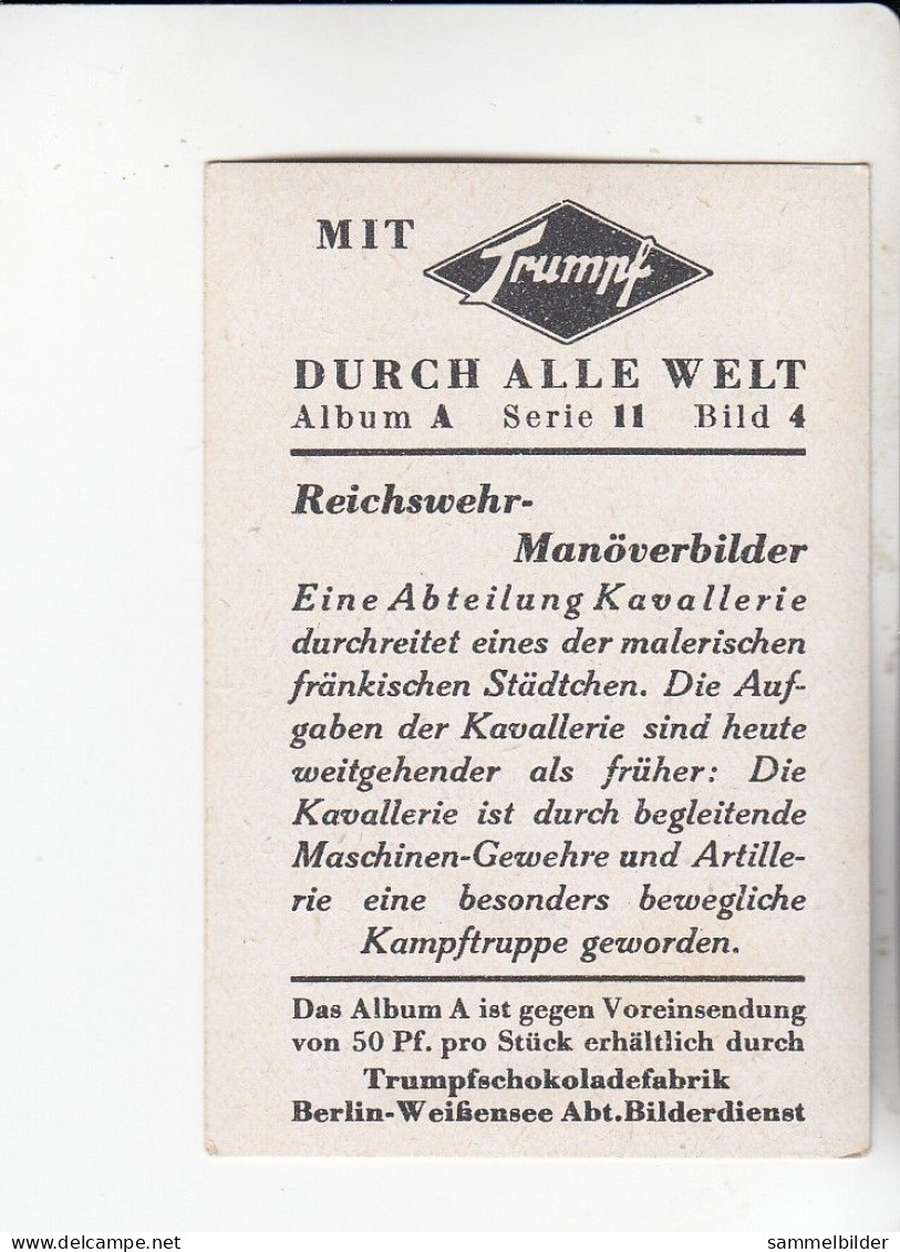 Mit Trumpf Durch Alle Welt Reichswehr - Manöverbilder Eine Abteilung Kavallerie     A Serie 11 #4 Von 1933 - Other Brands