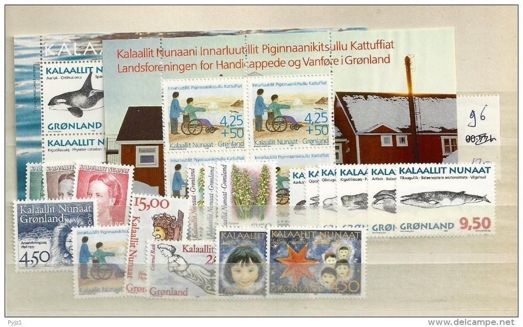 1996 MNH Greenland, Year Complete According To Michel, Postfris - Années Complètes