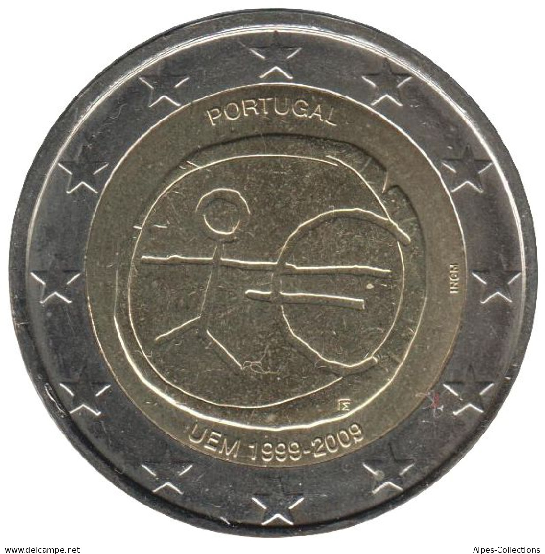 PO20009.1 - PORTUGAL - 2 Euros Commémo. 10 Ans De L'UEM - 2009 - Portogallo