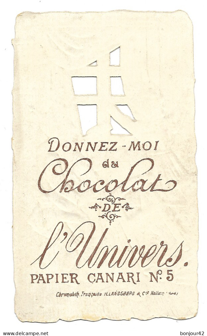 CHROMO (Gaufré Et Découpé) GUIGNOL - CHOCOLATS De L'UNIVERS - 70x120 Mm - Boit Le Lait Du Nourrisson - Otros & Sin Clasificación