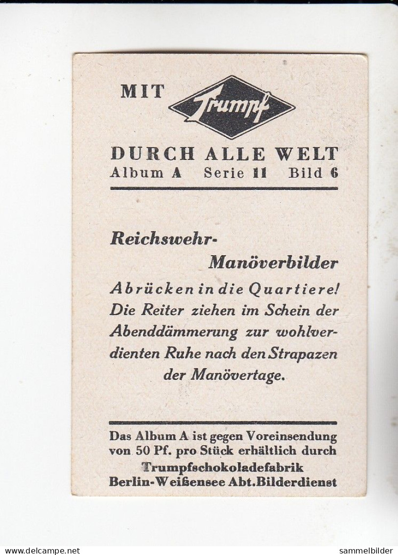 Mit Trumpf Durch Alle Welt Reichswehr - Manöverbilder Abrücken In Die Quartiere       A Serie 11 #6 Von 1933 - Andere Merken