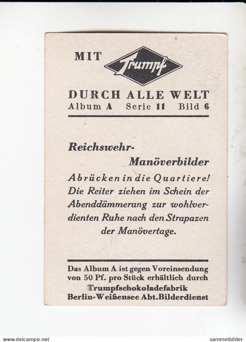Mit Trumpf Durch Alle Welt Reichswehr - Manöverbilder Abrücken In Die Quartiere       A Serie 11 #6 Von 1933 - Sigarette (marche)