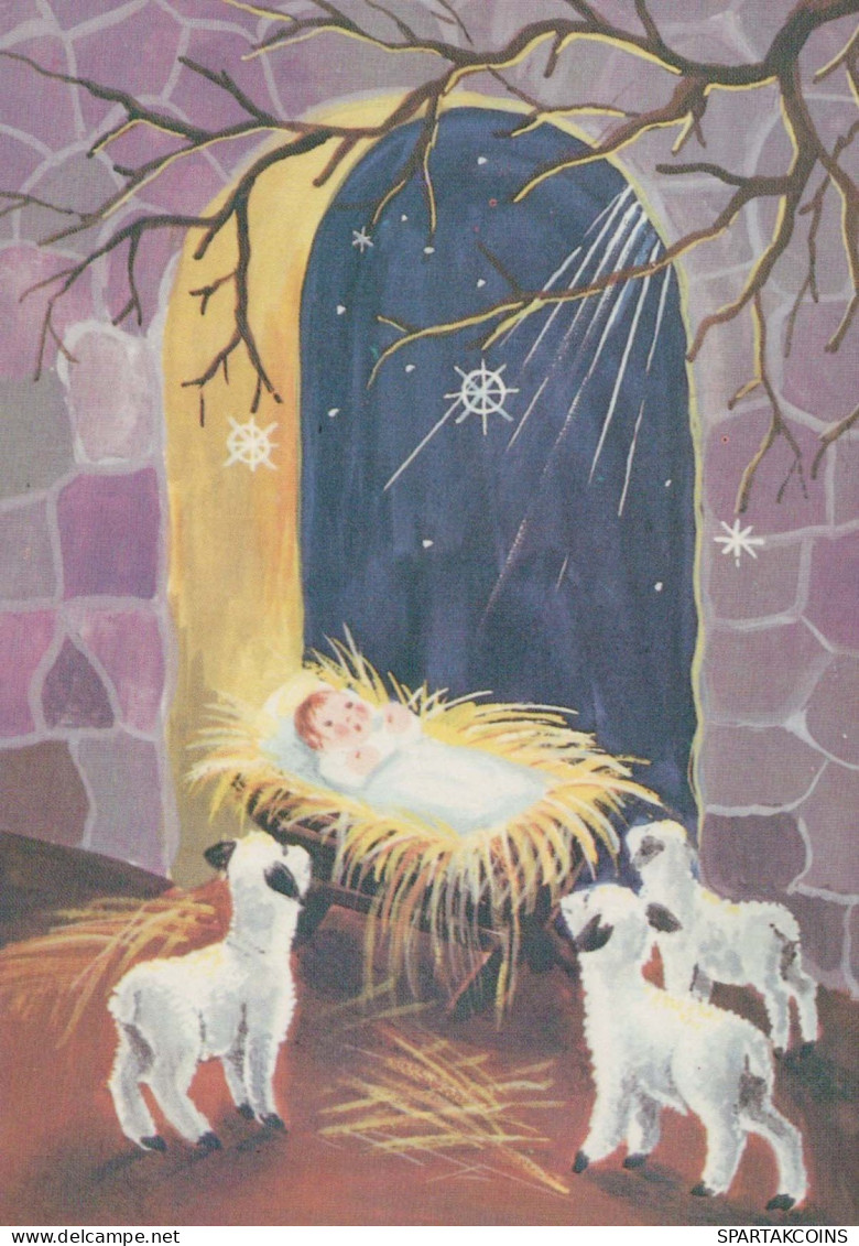 CRISTO SANTO Gesù Bambino Natale Religione Vintage Cartolina CPSM #PBP674.A - Jesus