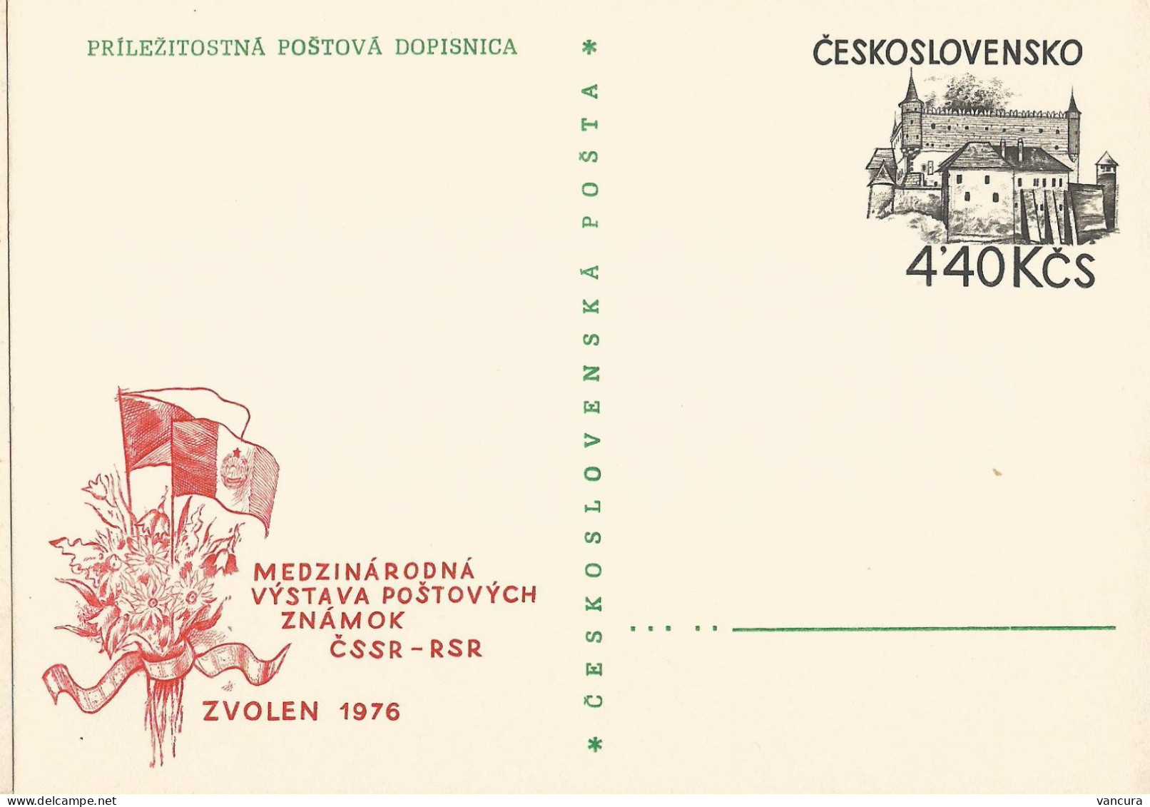 CDV 173 Czechoslovakia Stamp Exhibition Czechoslovakia And Romania In Zvolen 1976 - Esposizioni Filateliche