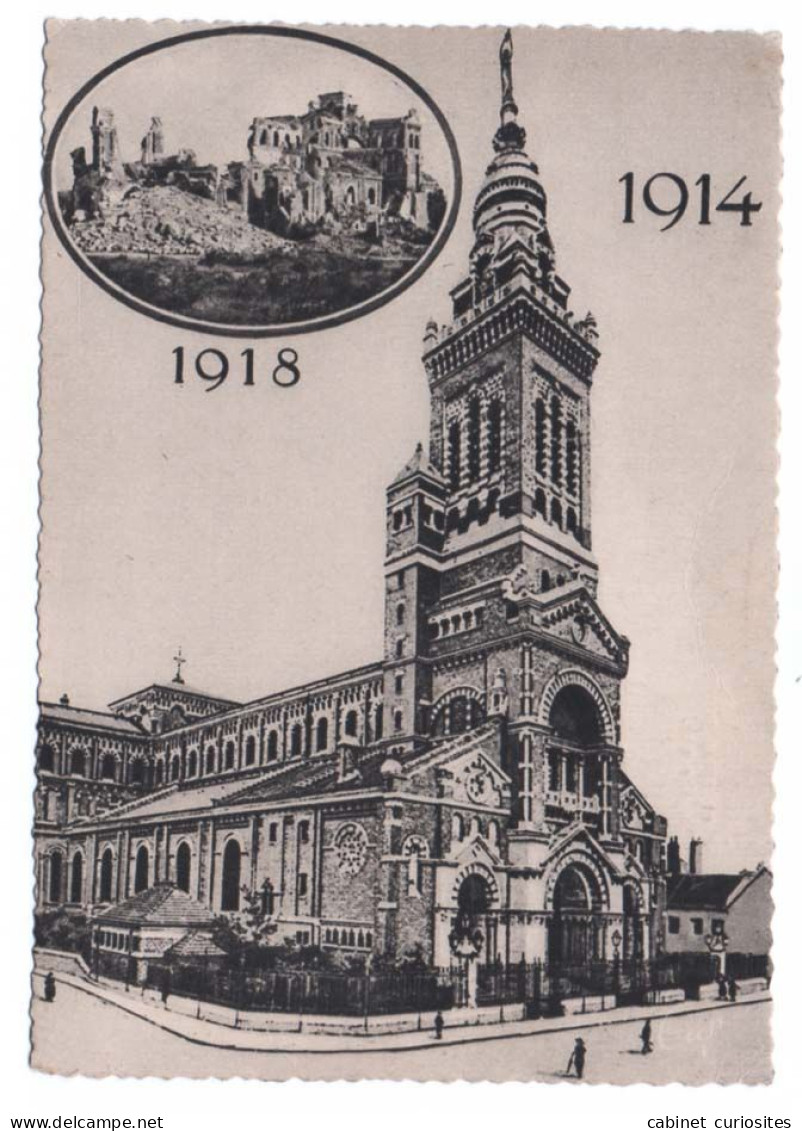 ALBERT  [80] Somme - La Basilique Notre-Dame De Brebières Avant Et Après Guerre - 1918 1914 - Edition De L' Offrandier - Albert