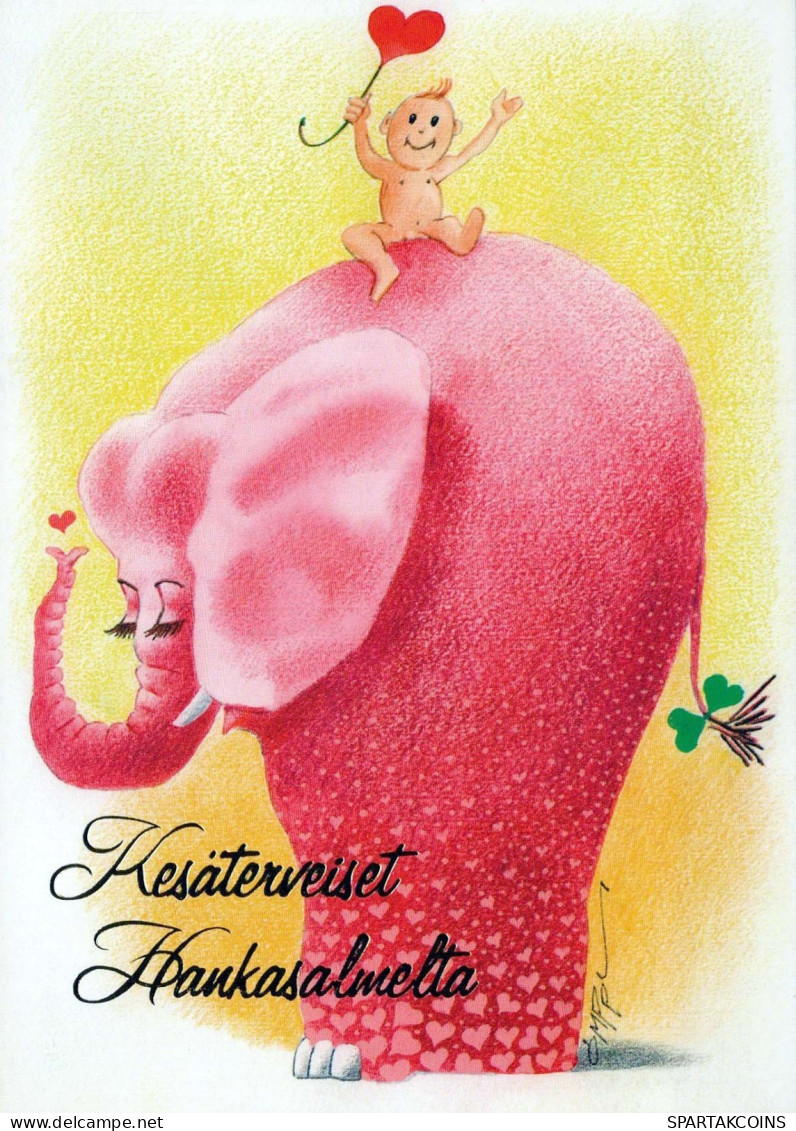 ELEPHANT Animals Vintage Postcard CPSM #PBS765.A - Elephants