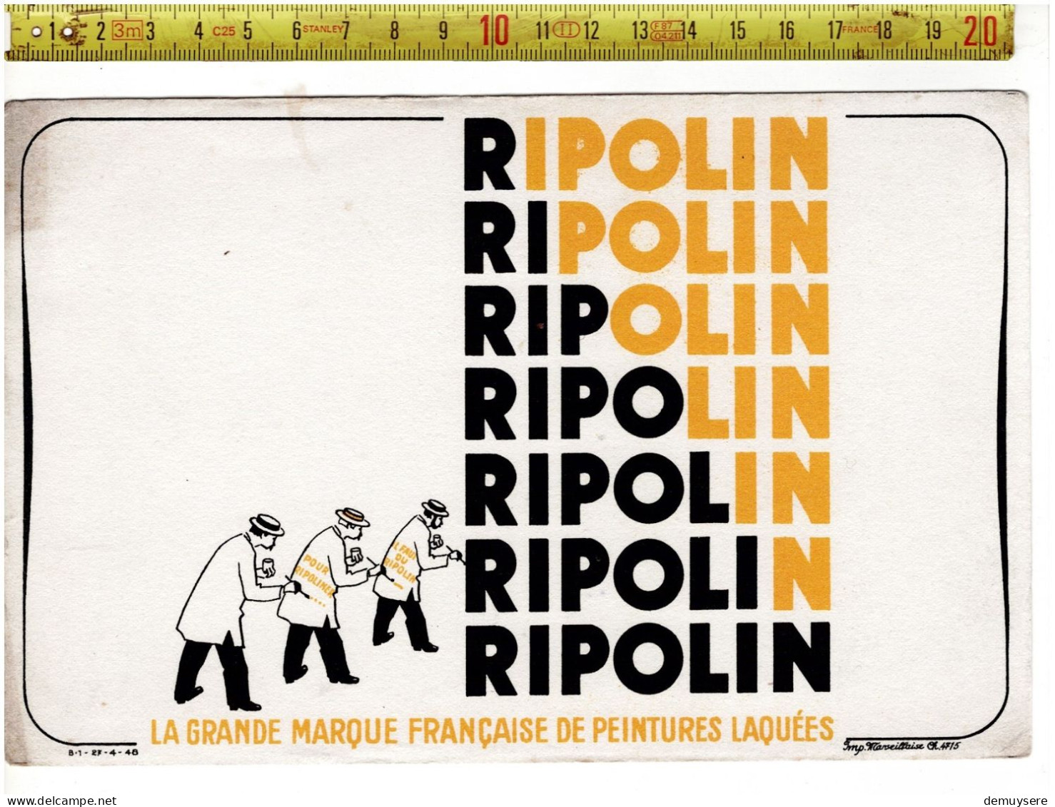 SOLDE 2023 ( BUVARD ? )  RIPOLIN LA GRAND MARQUE FRANCAUSE DE PEINTURES LAQUEES - Werbung