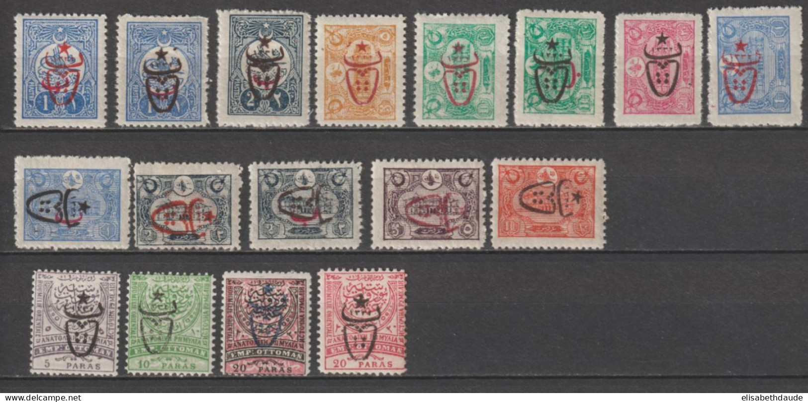 1917 - TURQUIE - SURCHARGE "KÄFER" SUPERBE COLLECTION A ETUDIER * MH 2 PAGES (YVERT 433/568) - COTE ENV.2500 EUR. !! - Unused Stamps