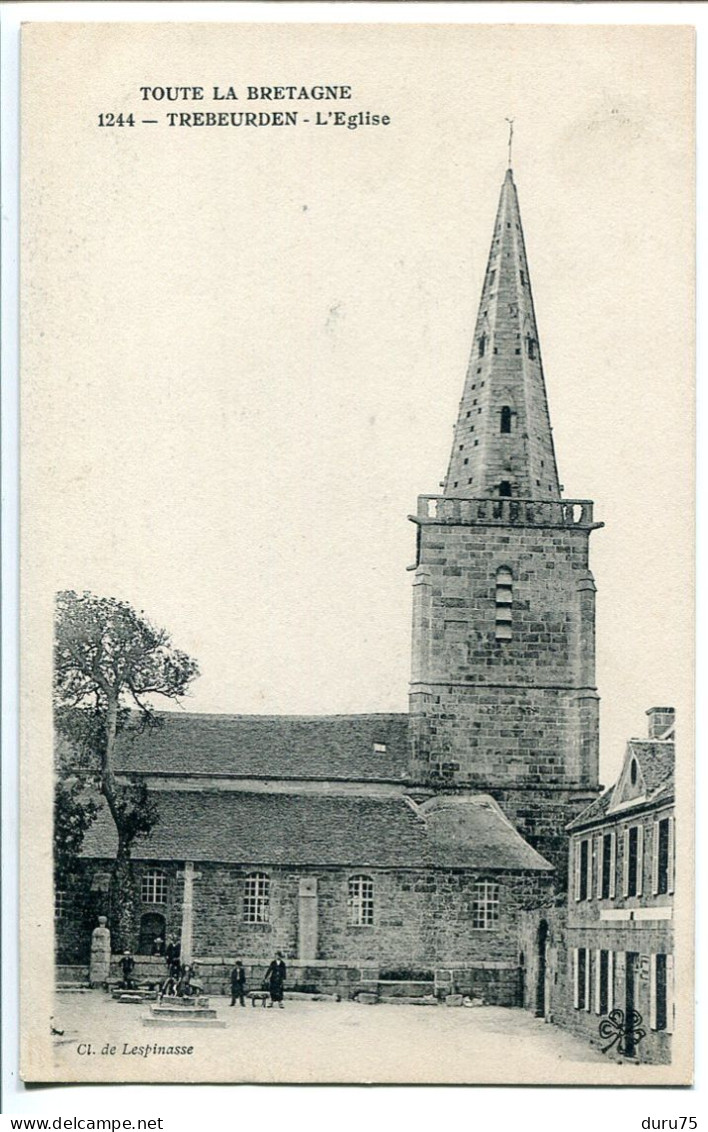 LOT 3 CPA * TRÉBEURDEN La Plage De Trozoul à Marée Basse / La Chaise Du Curé (homme) / L'Église - Trébeurden