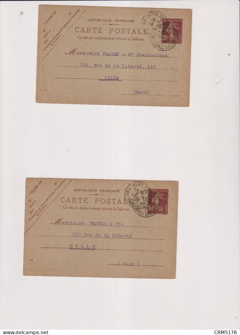 TP ENTIER S/ 2.C.P.20 CTS SEMEUSE BRUN REPIQUEE-ETS DARRASSE FRERES-PARIS1925 ET 1924-10 € LES 2 - 1921-1960: Période Moderne