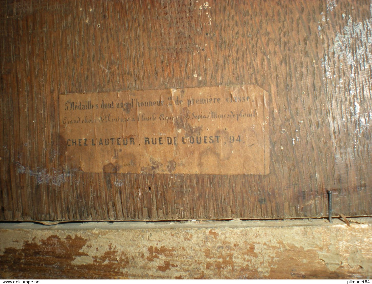 Ancien petit tableau sur bois cadre bois doré