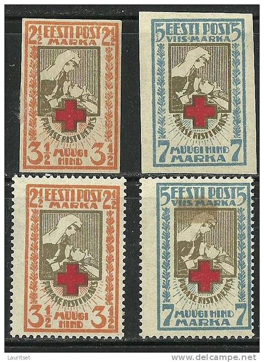 Estland Estonia Estonie 1921 / 1922 Lot Roter Kreuz Red Cross * - Rotes Kreuz