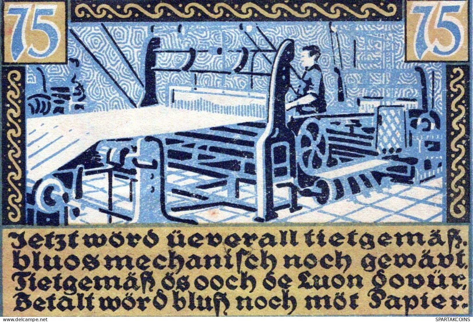75 PFENNIG 1920 Stadt SANKT ToNIS Rhine DEUTSCHLAND Notgeld Banknote #PG381 - Lokale Ausgaben