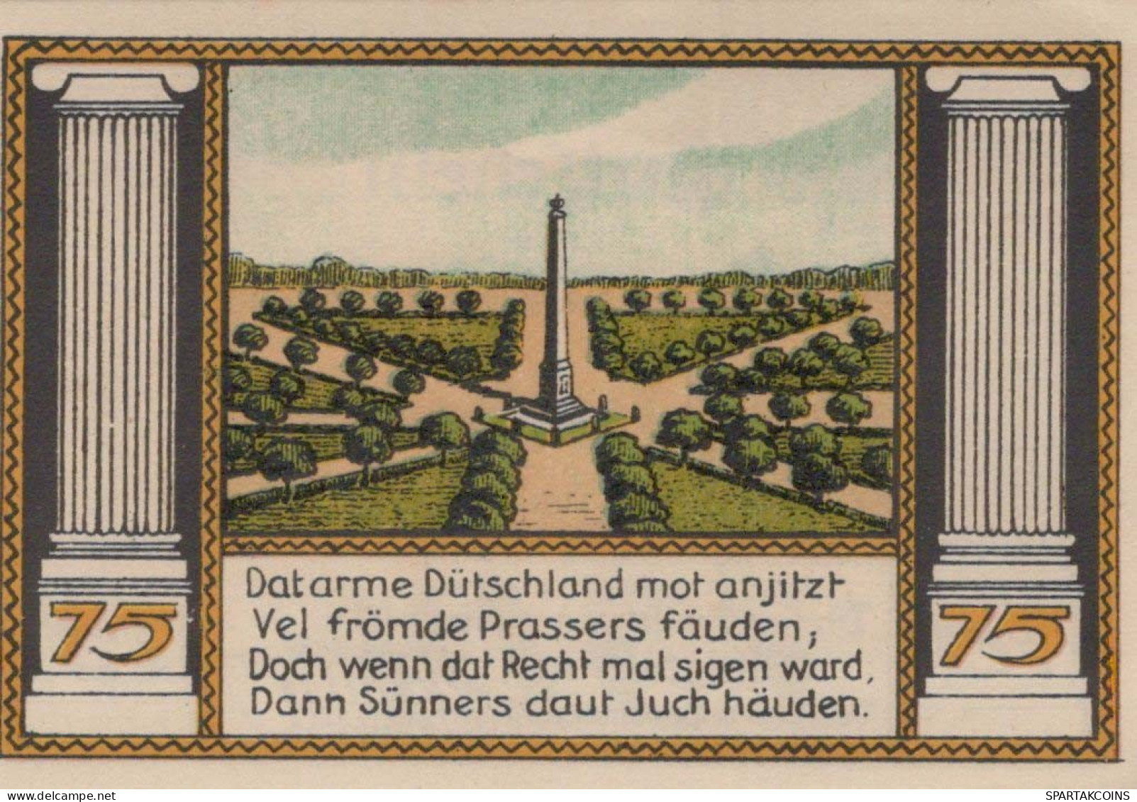 75 PFENNIG 1914-1924 Stadt PUTBUS Pomerania UNC DEUTSCHLAND Notgeld #PB788 - Lokale Ausgaben
