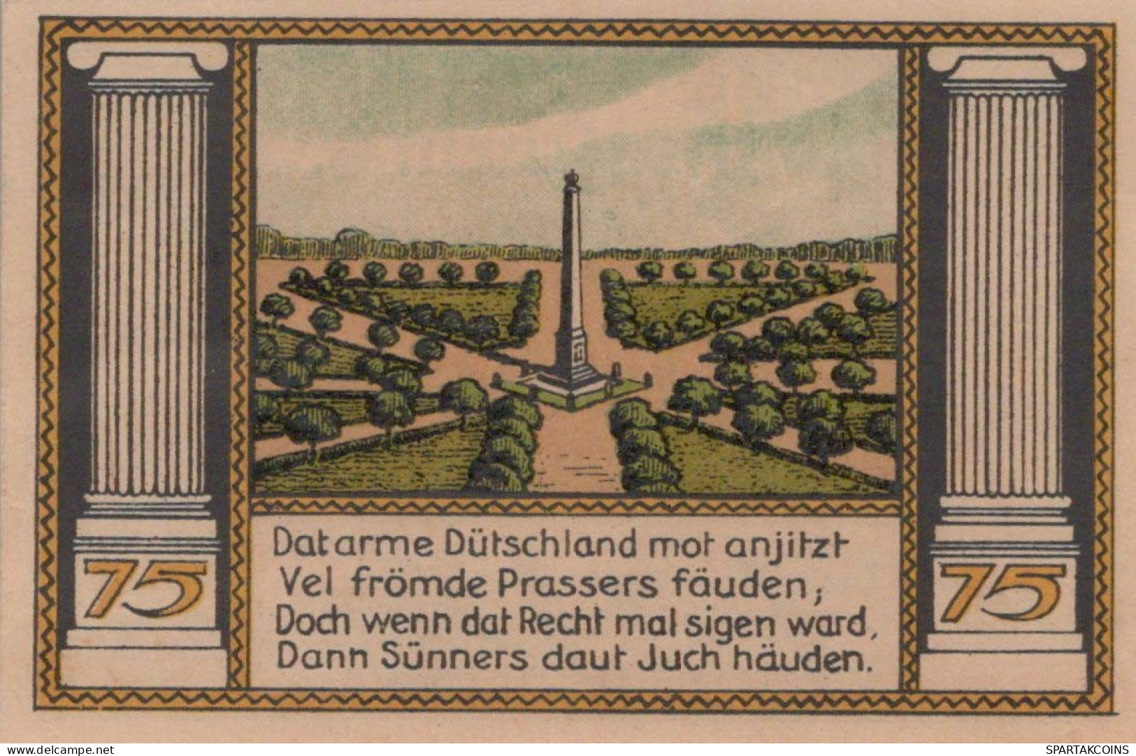 75 PFENNIG 1914-1924 Stadt PUTBUS Pomerania UNC DEUTSCHLAND Notgeld #PB781 - Lokale Ausgaben