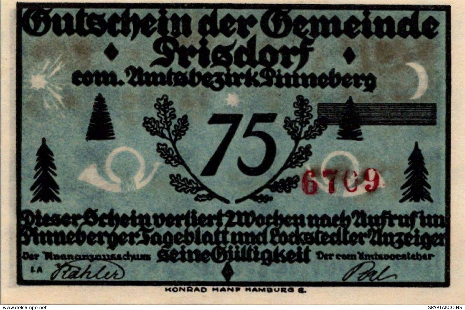75 PFENNIG 1914-1924 Stadt Prisdorf Schleswig-Holstein UNC DEUTSCHLAND #PB761 - Lokale Ausgaben