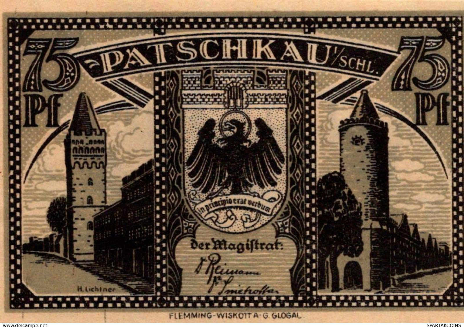 75 PFENNIG 1914-1924 Stadt PATSCHKAU Oberen Silesia DEUTSCHLAND Notgeld #PD548 - Lokale Ausgaben