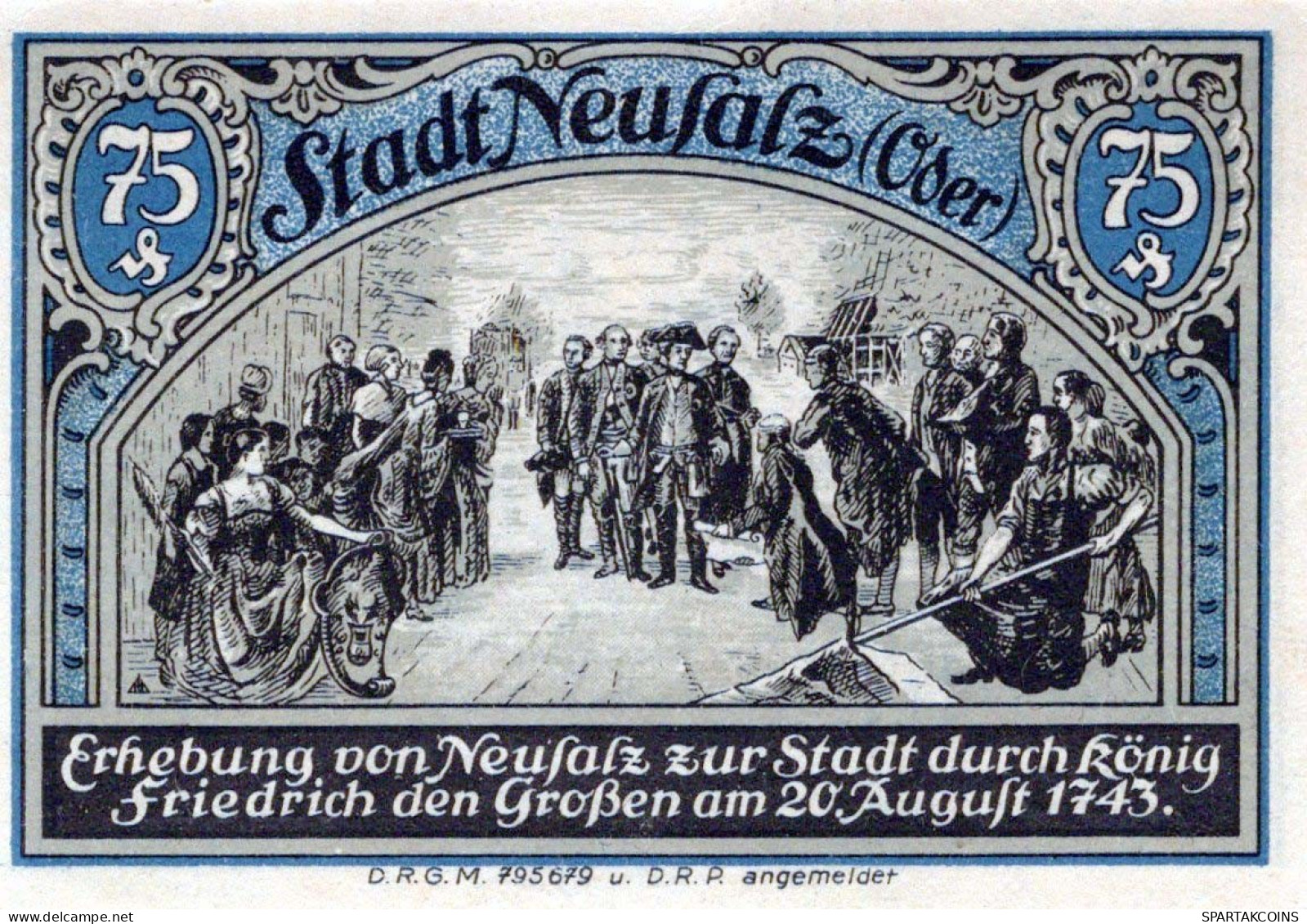75 PFENNIG 1914-1924 Stadt NEUSALZ Niedrigeren Silesia UNC DEUTSCHLAND Notgeld #PD255 - Lokale Ausgaben