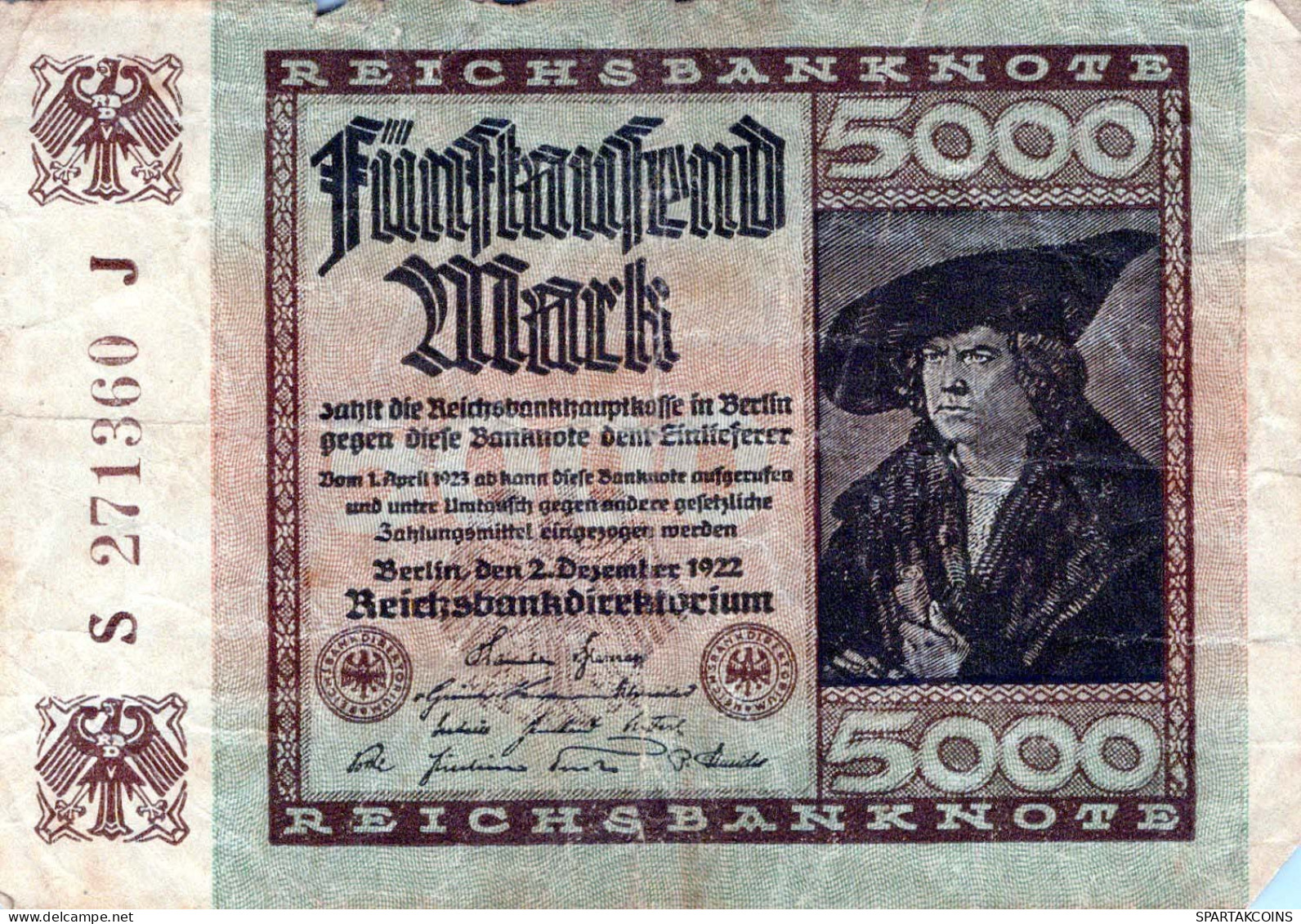 5000 MARK 1922 Stadt BERLIN DEUTSCHLAND Papiergeld Banknote #PL058 - Lokale Ausgaben