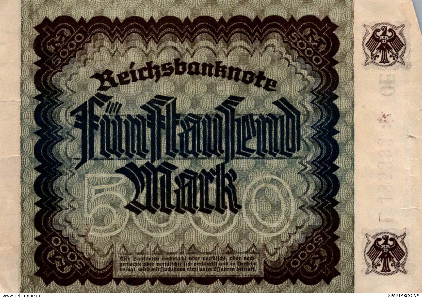 5000 MARK 1922 Stadt BERLIN DEUTSCHLAND Papiergeld Banknote #PL054 - Lokale Ausgaben