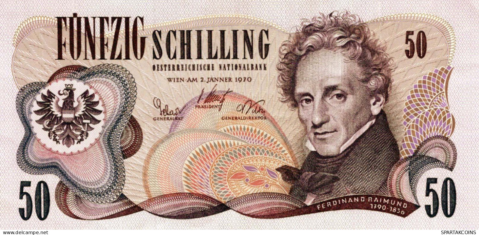 50 Schilling 1970 Österreich Papiergeld Banknote #PJ470 - Lokale Ausgaben