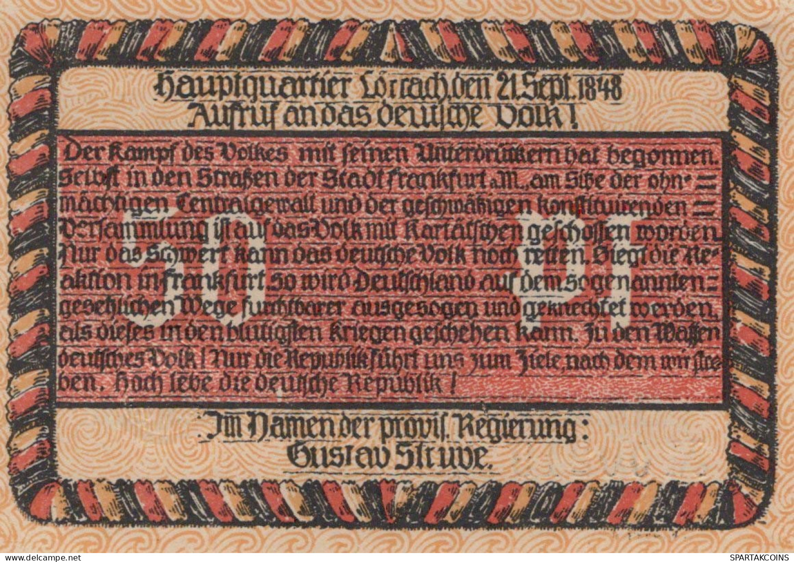 50 PFENNIG Stadt LoRRACH Baden DEUTSCHLAND Notgeld Papiergeld Banknote #PG409 - Lokale Ausgaben