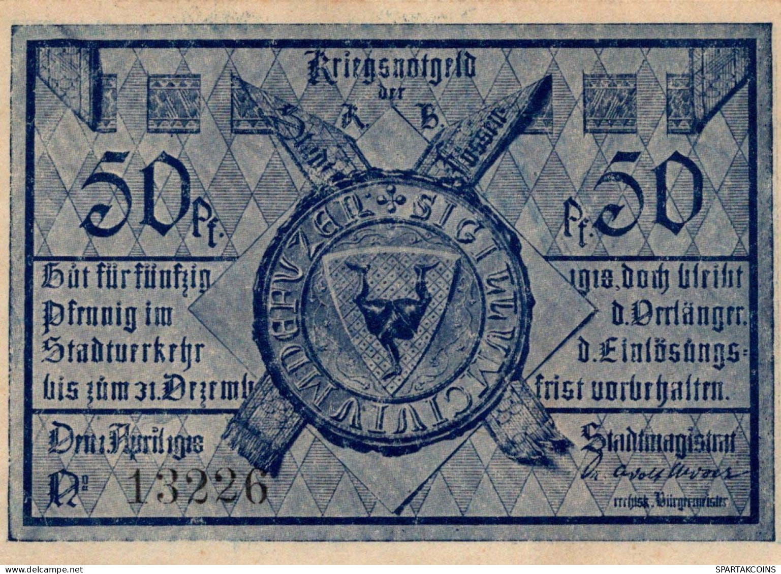 50 PFENNIG Stadt FÜSSEN Bavaria UNC DEUTSCHLAND Notgeld Banknote #PH337 - Lokale Ausgaben