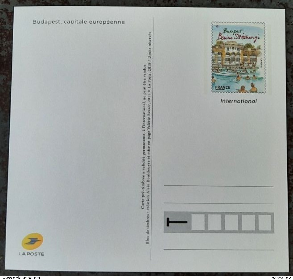 2011 - Entier Postal International - 20gr (1,96 Euro) - ** BUDAPEST Capitale Européenne ** - 4538 - LUXE - - Documents De La Poste