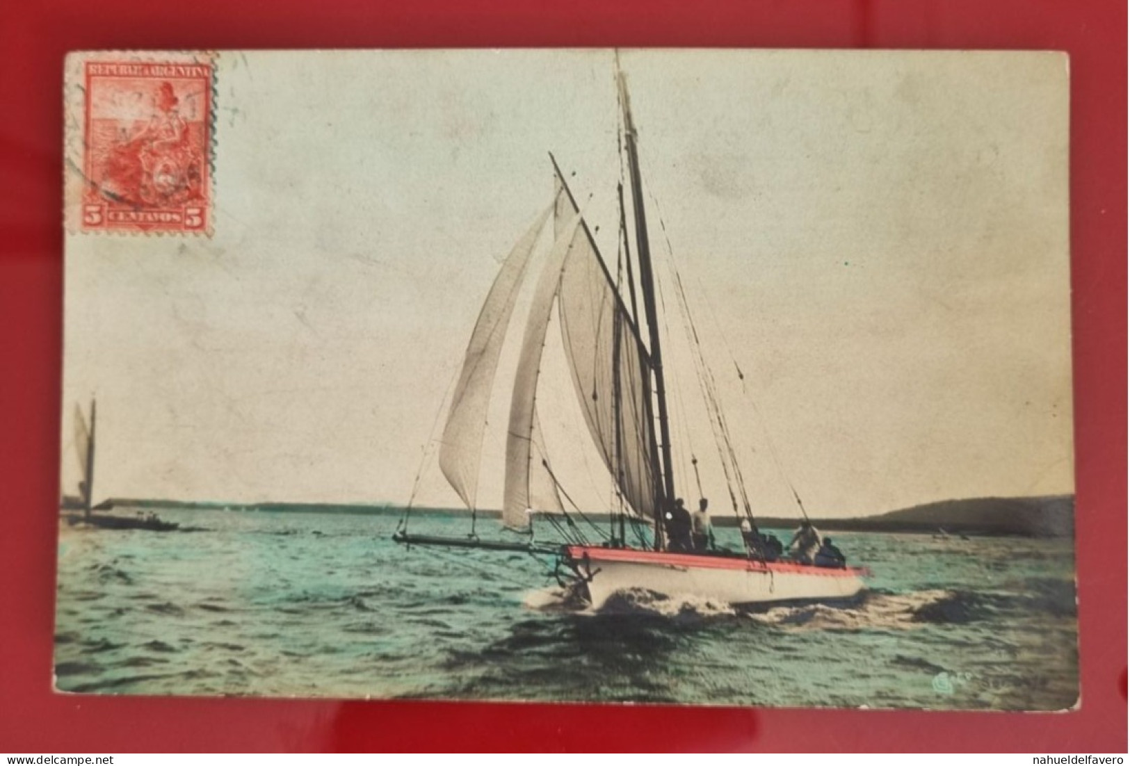 Carta Postale Circulée 1905, ARGENTINA - VOILIERS NAVIGUANT DANS LE RIO DE LA PLATA - Sailing Vessels