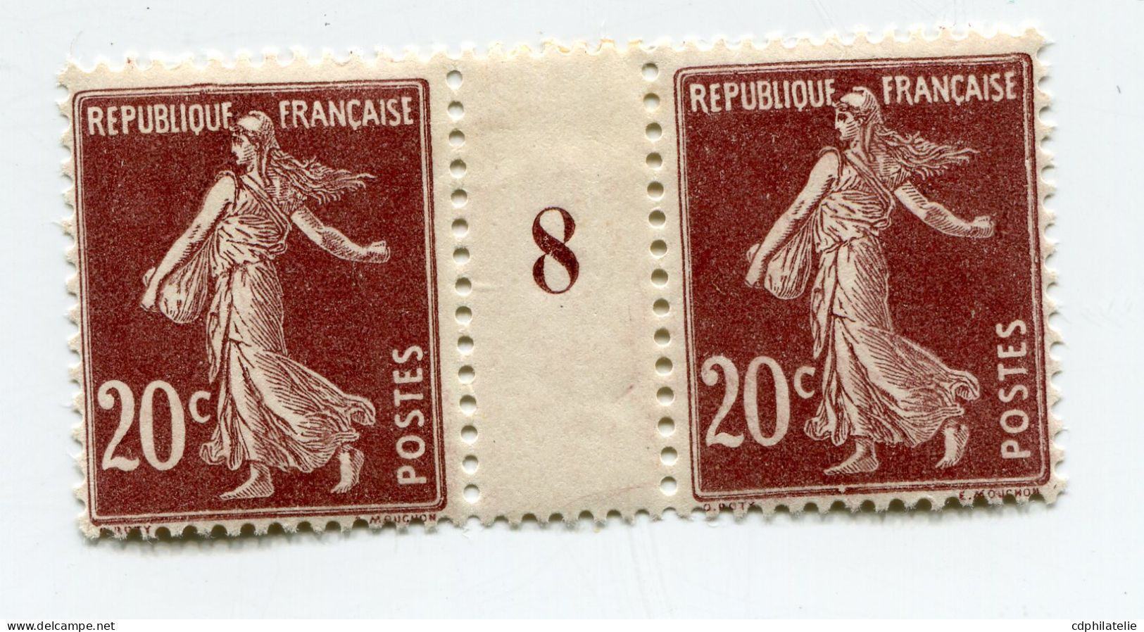 FRANCE N°139 ** EN PAIRE AVEC MILLESIME 8 ( 1908 ) - Millesimes