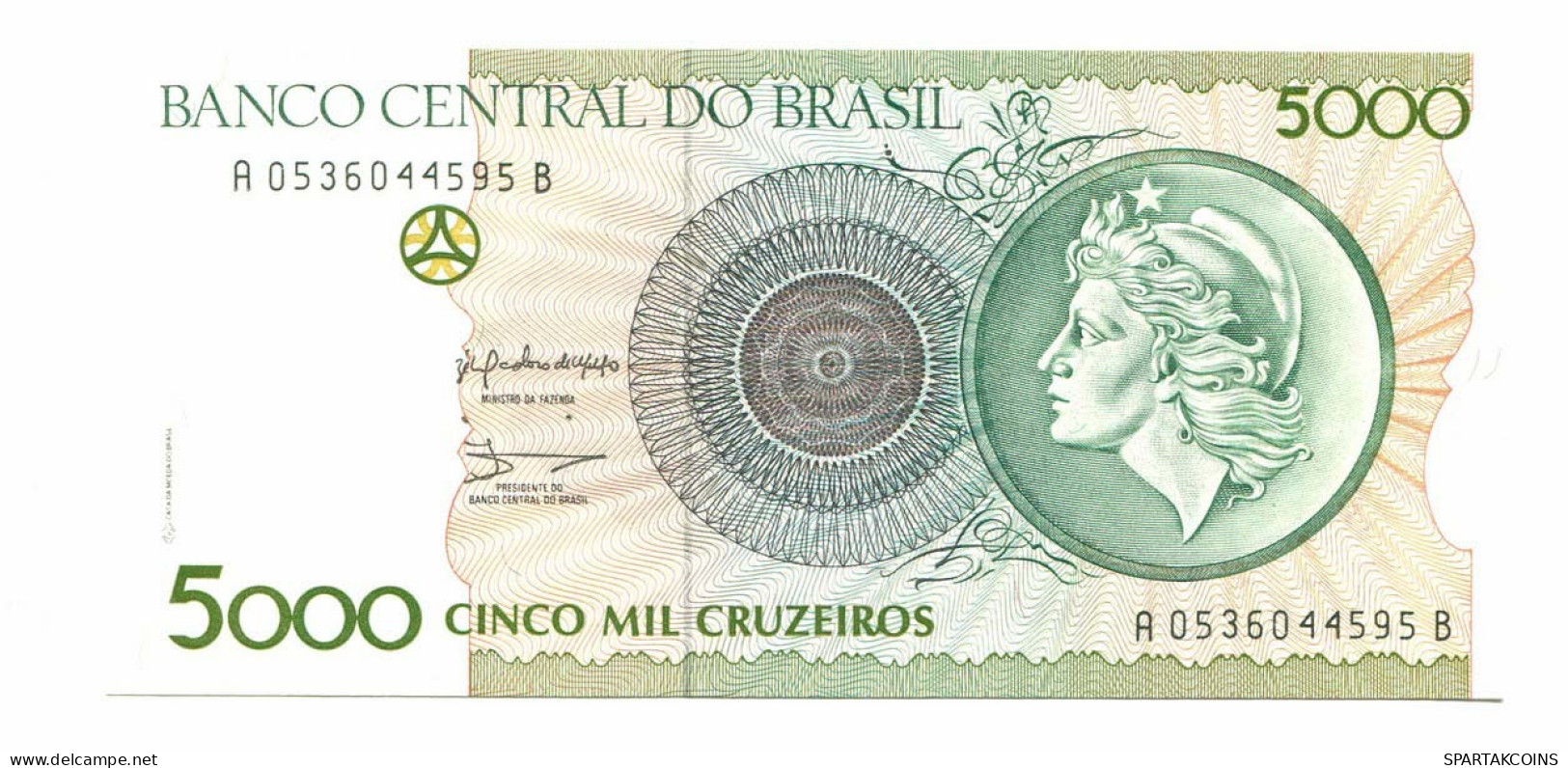 BRASIL 5000 CRUZEIROS 1990 UNC Paper Money Banknote #P10881.4 - Lokale Ausgaben